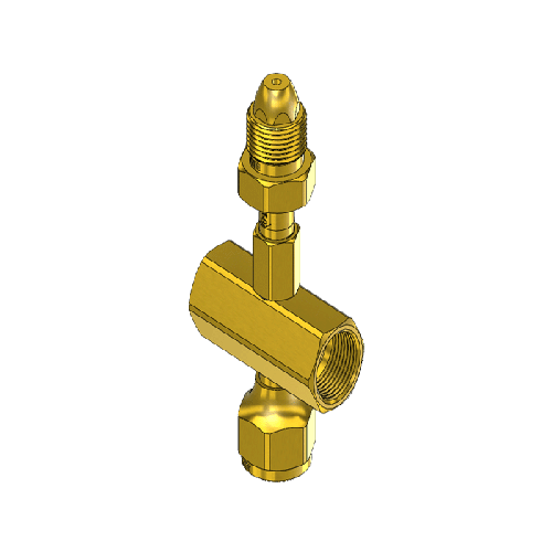 Superior C-4580CV, CGA-580 Brass Manifold Coupler Tees w/ Check Valve – 4-Way CGA Valve Outlets, Nut