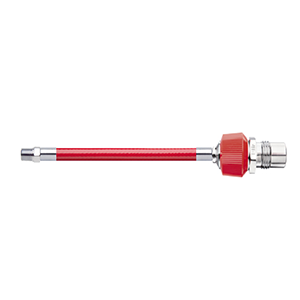 Hose Assembly; Instrument Air; Non Conductive (1/4″); Red; 1/8 NPT Male Pipe Thread; DISS Male HT with DV