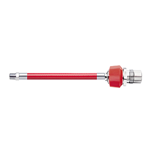 Hose Assembly; Instrument Air; Non Conductive (1/4″); Red; 1/8 NPT Male Pipe Thread; DISS Male HT