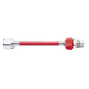Hose Assembly; Instrument Air; Non Conductive (1/4″); Red; DISS Female Hex Nut / Nipple; DISS Male HT with DV