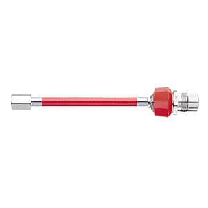 Hose Assembly; Instrument Air; Non Conductive (1/4″); Red; 1/4 NPT Female Pipe Thread; DISS Male HT