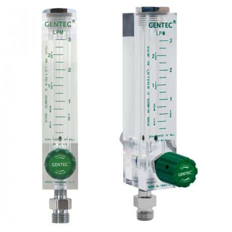 GenTech Flowmeter Oxygen flowmeter, Back pressure compensated, 3 LPM, Inlet connection 1/8″ NPT(F),
