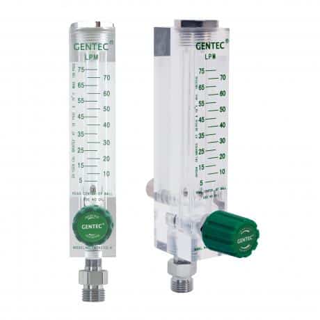 GenTech Flowmeter Oxygen flowmeter, Back pressure compensated, 75 LPM, Inlet connection 1/8″ NPT(F)
